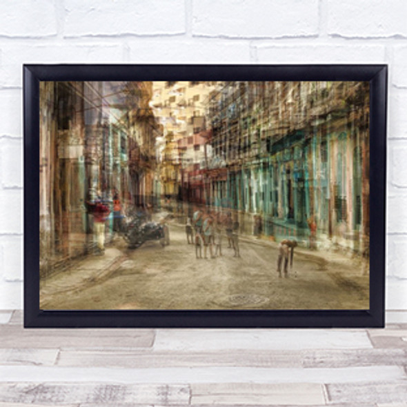 Havana Cuba Caribbean Blurry Street Alley Wall Art Print