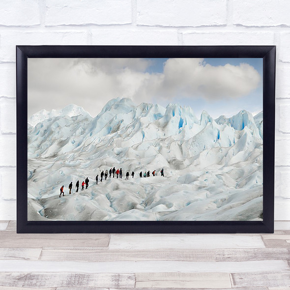 Hiking On Perito Moreno Patagonia Group Glacier Winter Snow Cold Wall Art Print