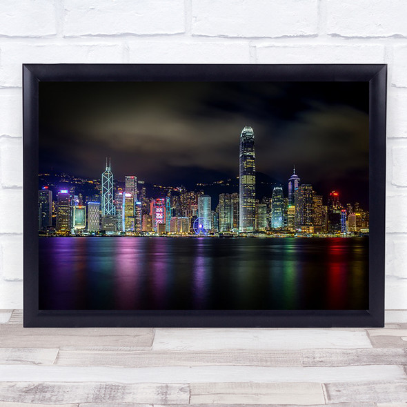 Hong Kong Skyline Architecture Colourful China Wall Art Print