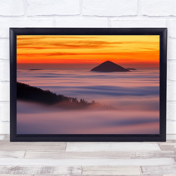 Islands In The Clouds Hills Sky Mountains Light Travel Beautiful Art Print