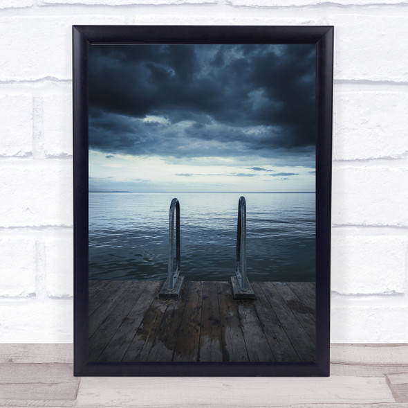 jetty Pier Bridge Water Sea Ocean Lake Bath Wall Art Print