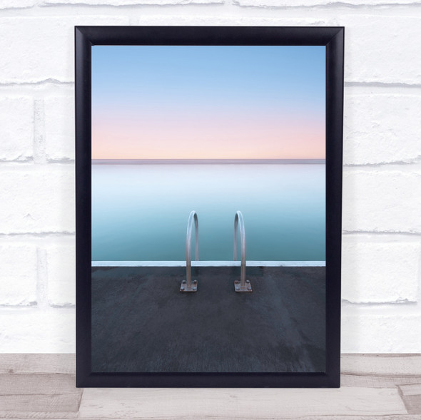 Ladder Seascape Australia Dusk Newcastle Rockpool Pastel Colour Wall Art Print