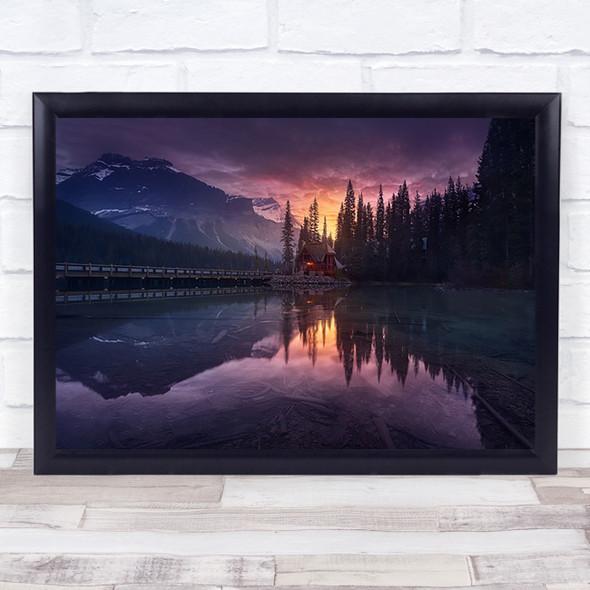 Lake House Sunrise Rocky Mountain Banff Yoho Jasper Emerald Canada Art Print