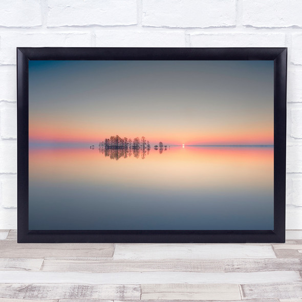 Lake Memory Trees Sun Sunrise Dawn Daybreak Wall Art Print