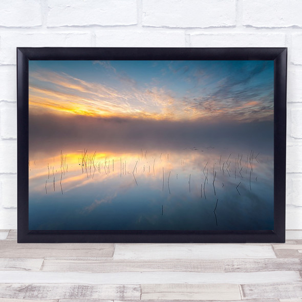 Lake Mist Tranquil Foggy Summer Misty Horizon Wall Art Print