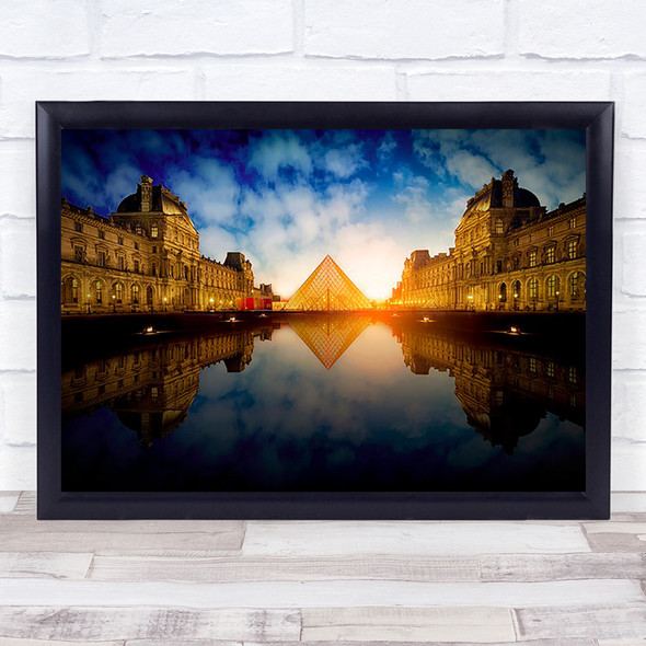 Le Louvre Museum Paris France Europe Building Pyramid Wall Art Print