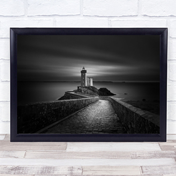 Lighthouse Sea Ocean Horizon Architecture Perspective Walkway Wall Art Print