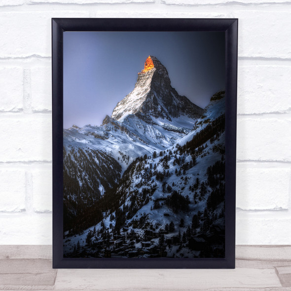 Matterhorn Mountain Top Peak Landmark Travel Tourism Wall Art Print