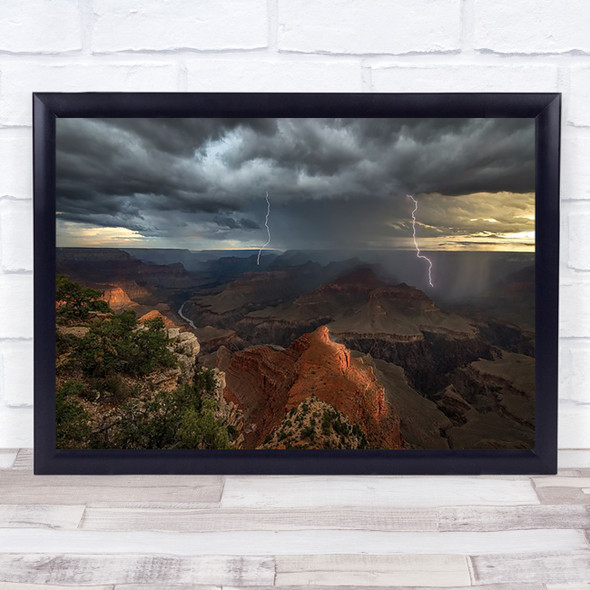 Mohave Point Thunderstorm Lightning Monsoon Grand Canyon Arizona USA Art Print