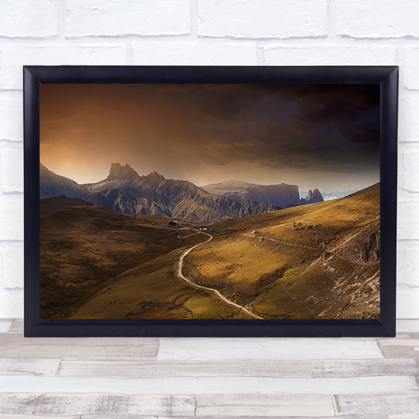 Mountain Path Valley Road Way Dolomites Italy Alp Wall Art Print