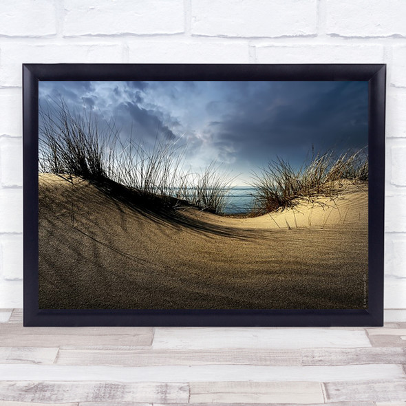 Netherlands Beach Sand Coast Coastal Shore Reed Wall Art Print