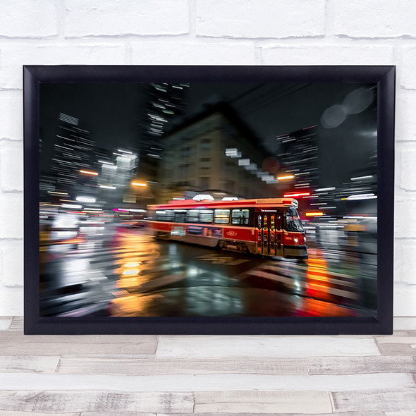 Night Moves Public transit Panning Street Traffic Tram Chaos Wall Art Print