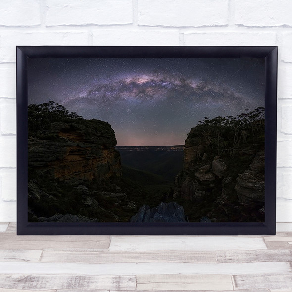 Night Sky over Blue Mountains Stars Australia Milky Way Astronomy Wall Art Print