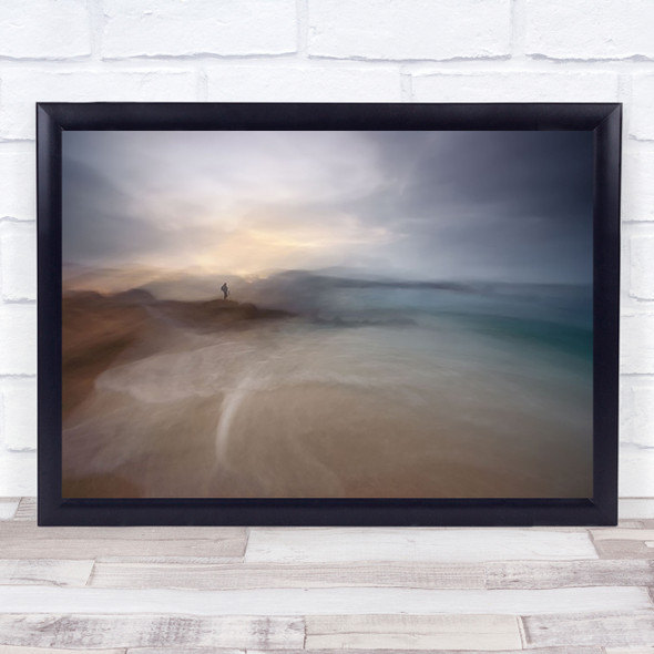 Nowhere Seascape Abstract Vigo Spain Double Exposure Panning Beach Art Print