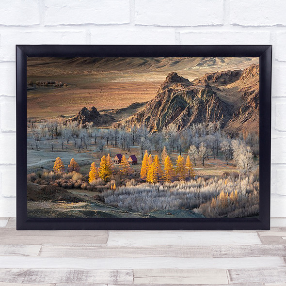 Oasis In The Mountains (Altai) Autumn Russia Altai Mountain Wall Art Print