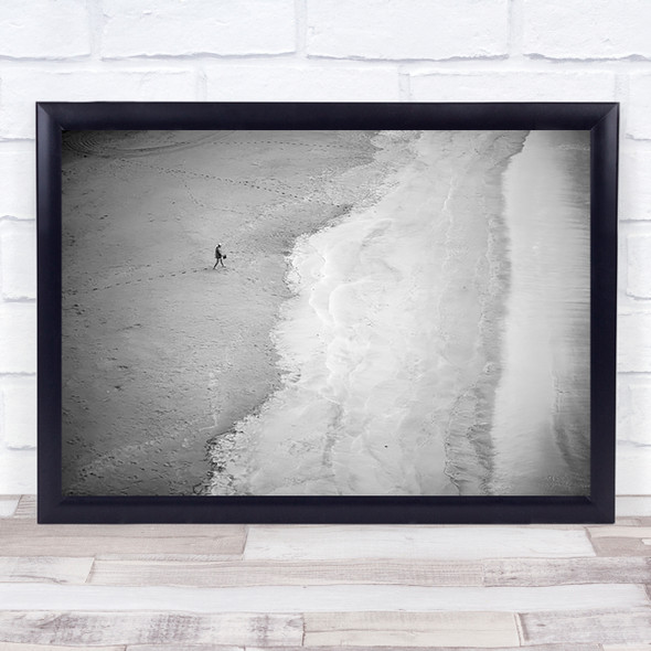 One Beach Tiny Small Alone Lonely Coast Coastal Shore Wall Art Print