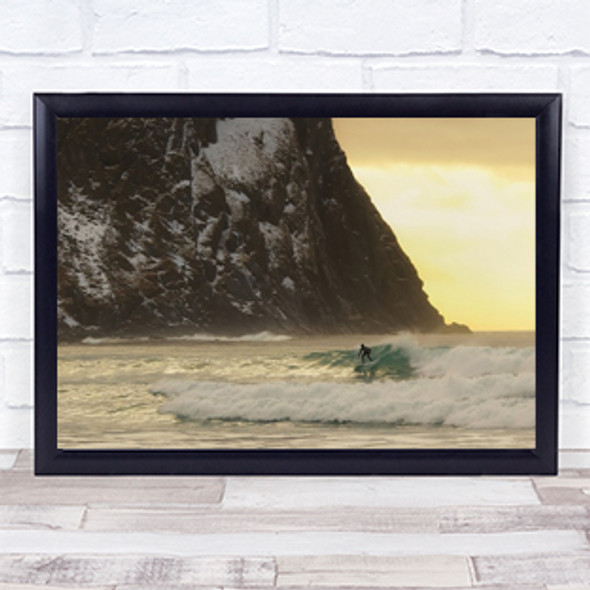 Only The Ocean Surf Lofoten Norway Winter Sea Action Sports Sunset Art Print