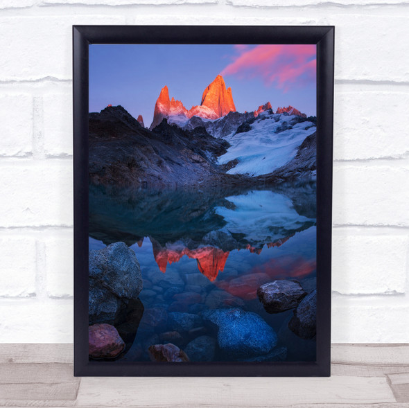 Patagonia Argentina Mountains Sky Sunrise Wall Art Print