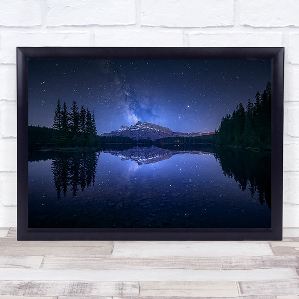 Perfect Two Jack Lake Reflection Banff Rocky Mountains Rockies Wall Art Print