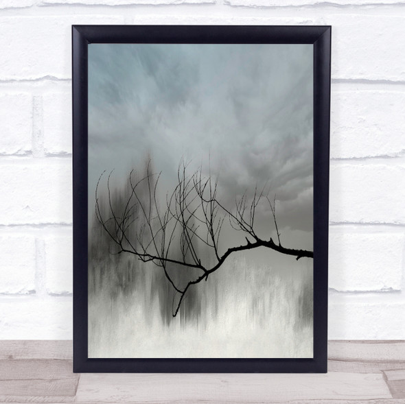 Redemption Wintertime Impressionism Artistic Clouds Snow Trees Wall Art Print