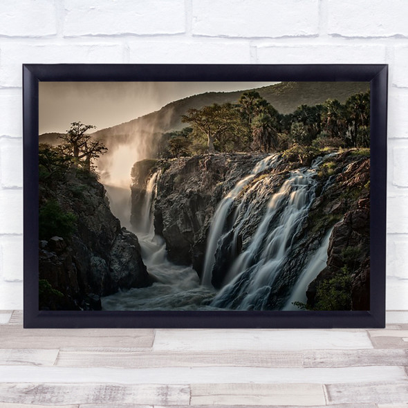 Sacred Waterfalls Water Waterfall Africa River stream Flow Wall Art Print