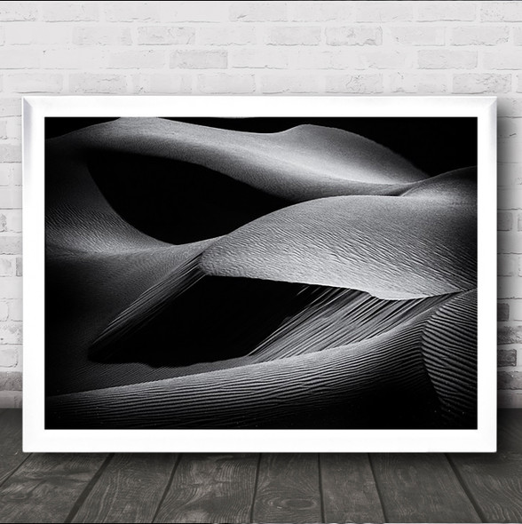 Shapes Of The Dunes Landscape Desert Sand Dune Shadow Pattern Wall Art Print