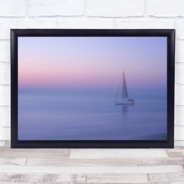 Sliema Malta Boat Evening Pastel Colour Colours Soft Wall Art Print