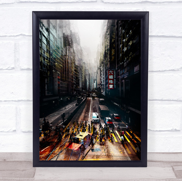 streets of Hong Kong Street City Urban Asia China Cityscape Road Wall Art Print