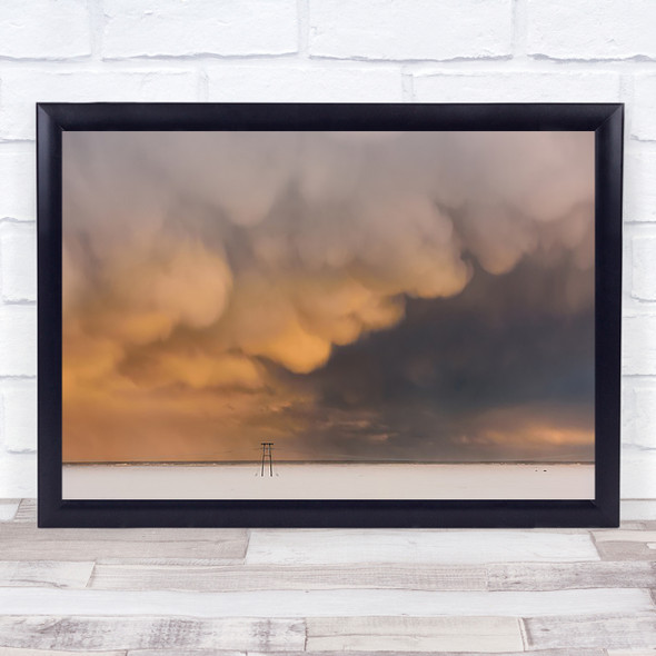 Sunset Clouds Storm Iceland Sky Snow Cold Empty Wall Art Print