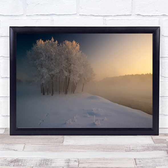 The first Winter Surprise Dunajec Poland Snow Morning Trees Wall Art Print