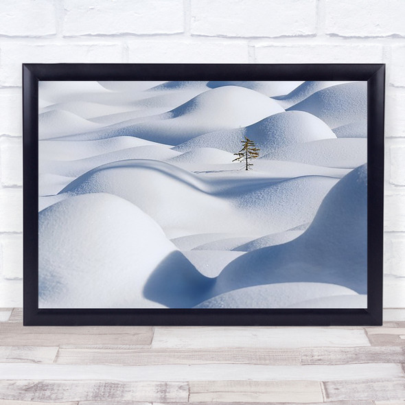 Tree Fir Pine Lonely Alone Isolation Winter Snow Wall Art Print