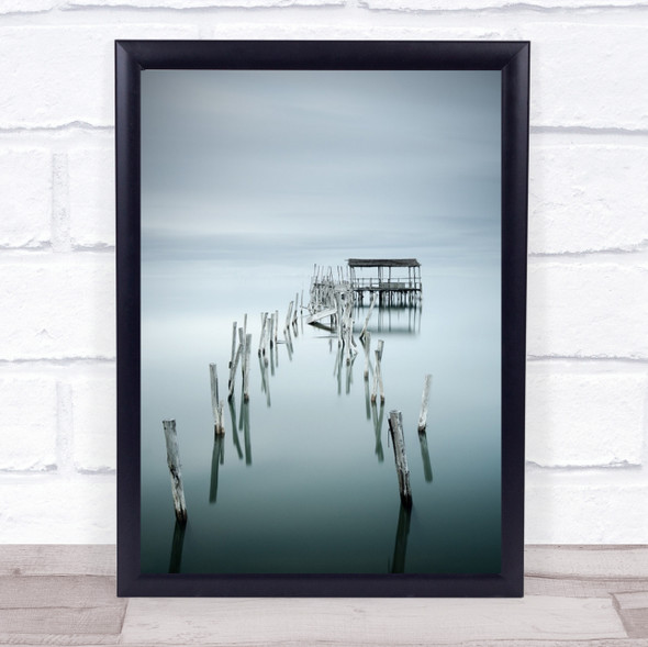 Under Destruction Pier Water Seascape Jetty Bridge Perspective Wall Art Print