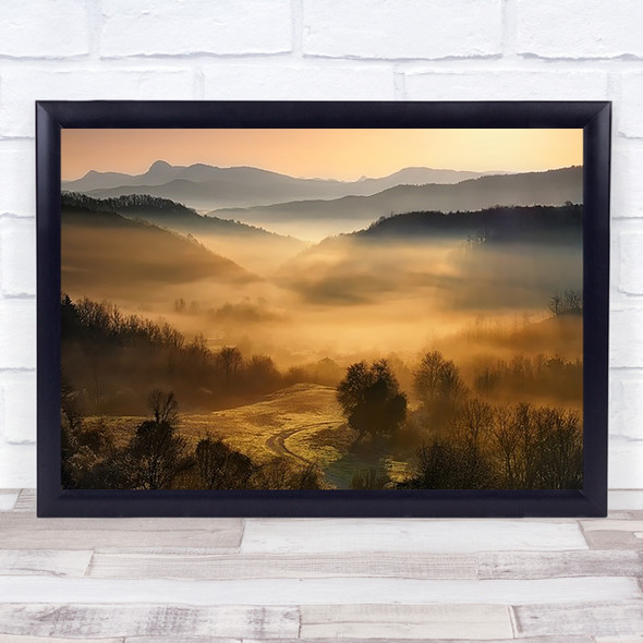 Underneath The Veil Mist Sunrise Fog Misty Foggy Tree Trees Wall Art Print