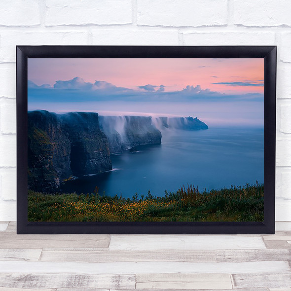 Veiled Cliffs Of Moher Cliff Ireland Cloud Veil Wall Art Print