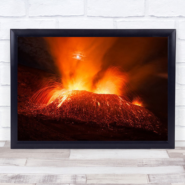 Volcano Eruption Fournaise Lava Magma Fusion Wall Art Print