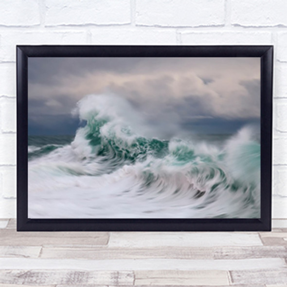 Wave Sea storm Sea Action Waves Green Water Storm Ocean Wall Art Print