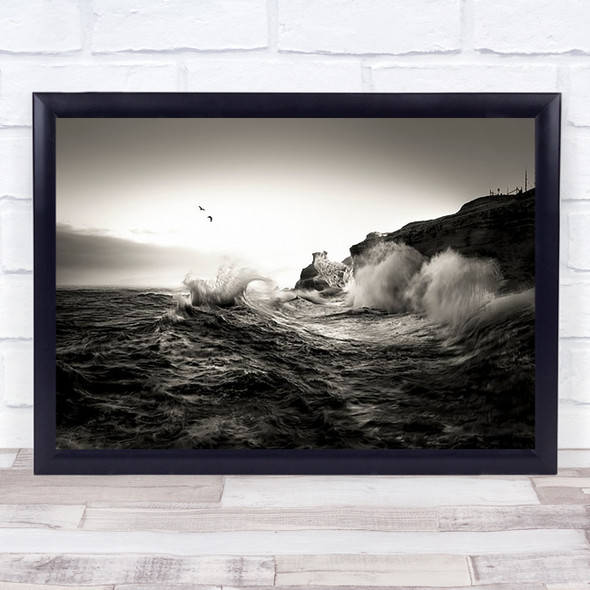 Waves Wave Sea Ocean Coast Coastal Shore Cliff Cliffs Wall Art Print