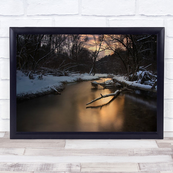 Winter Light Reflection Ice Snow Trees Woods Forest Wall Art Print