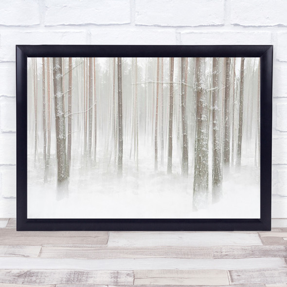 Winterforest in Sweden Forest Woods Snow Cold Wall Art Print