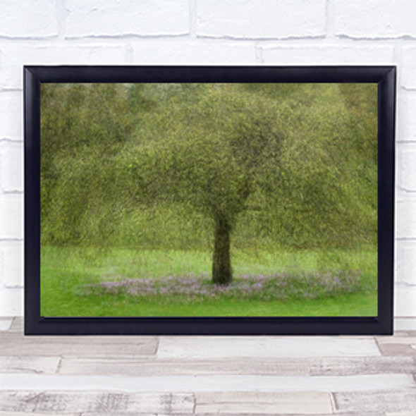 Youth Summer Tree Lonely Green Painterly Flowers Texture Creative Wall Art Print
