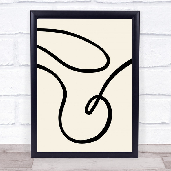 Black Lines 02 Illustration Abstract Simplicity Minimalism Wall Art Print