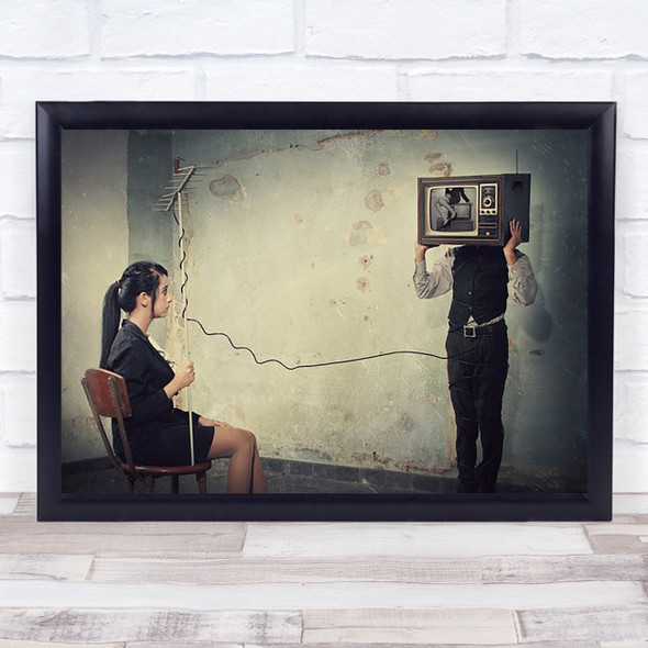 Ambition Antenna Tv Television Chair Cable Conceptual Wall Art Print