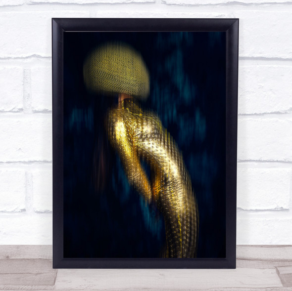 Anti-Gravity Gold Golden Mannequin Doll Fashion Blur Blurry Wall Art Print