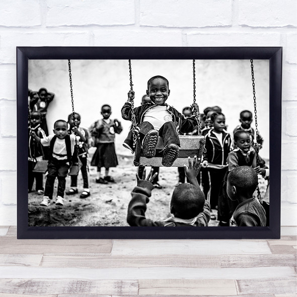 Children's Playground Africa Boy Child School Glad Happy Smile Wall Art Print