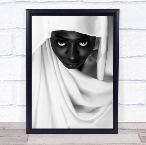 Coloured Model Studio African Girl Woman Sahel Veil Wall Art Print