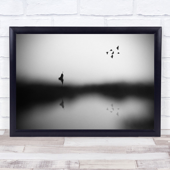 Conscience Abstract Birds Blur Blurry Person Silhouette Wall Art Print