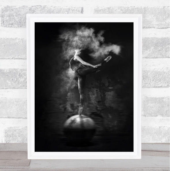 Dance On Ball Dancer Performer Show Ballet Ballerina Dark Wall Art Print