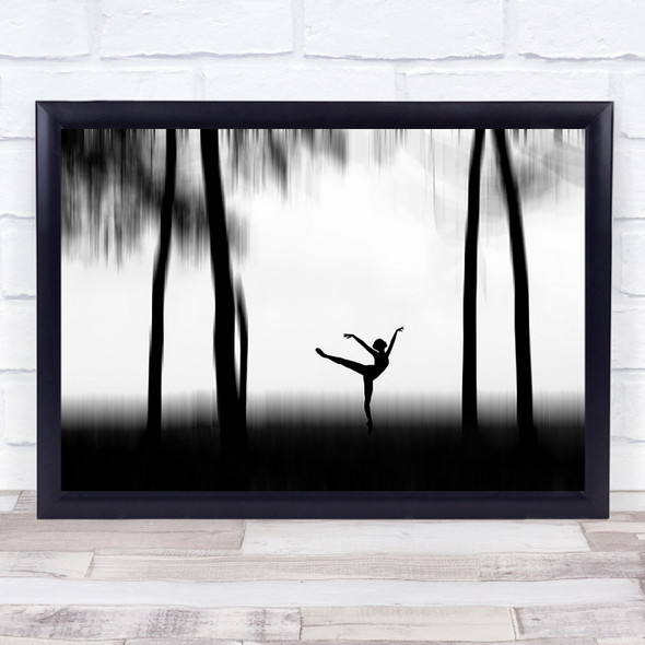 Dancing Silhouette Dancer Dance Ballet Ballerina Wall Art Print