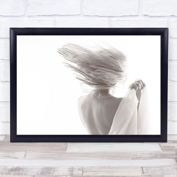 Flying mind Hair Blonde Flow Wind Blow Wall Art Print