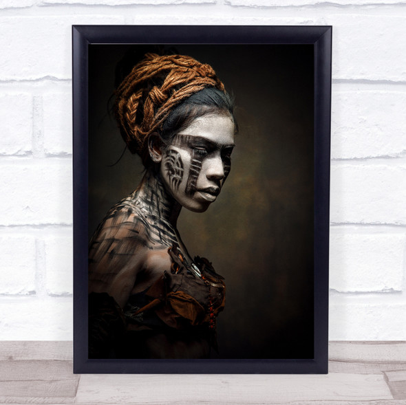 from another time Girl Model Woman Face Painted Paint Wall Art Print